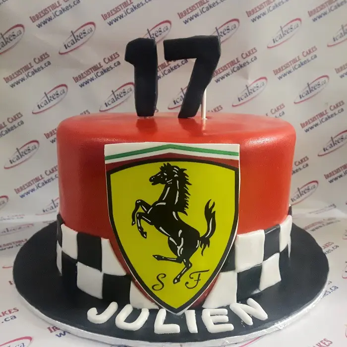 Ferrari Car fondant tall boy or man  birthday cake from Irresistible Cakes Toronto