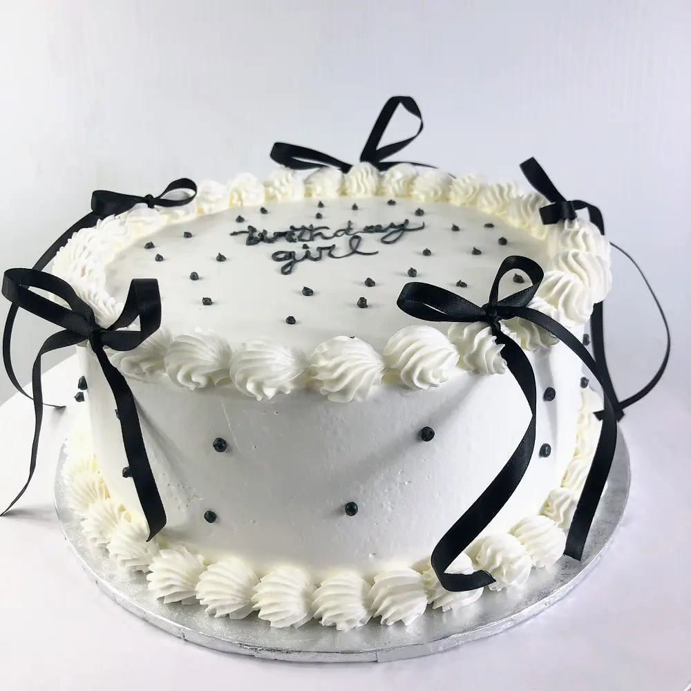 Coquette Ribbon Pearl Birthday Cake