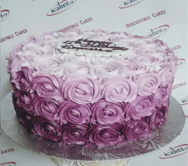 Rosette Ombre Buttercream Birthday Cake For Woman/Girl