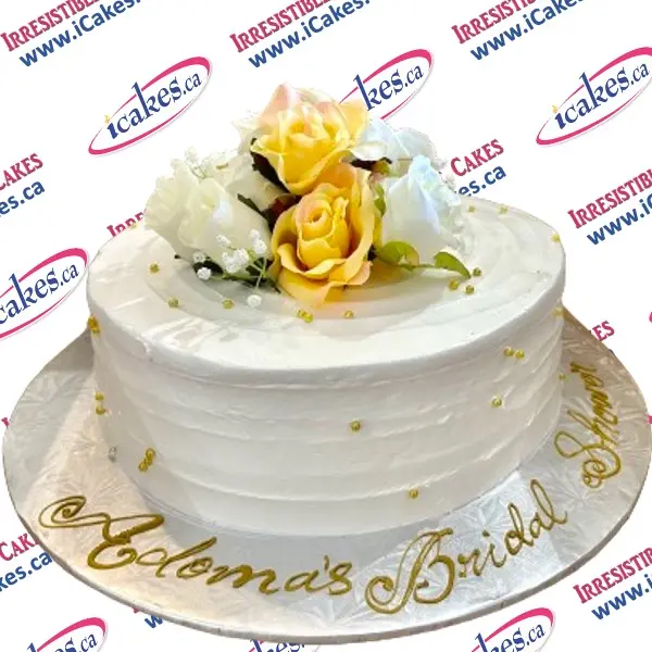 Rustic buttercream silk roses nature Engagement, Birthday cake