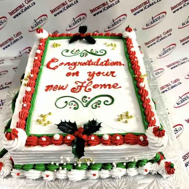 Congratulations on your new home slab cake