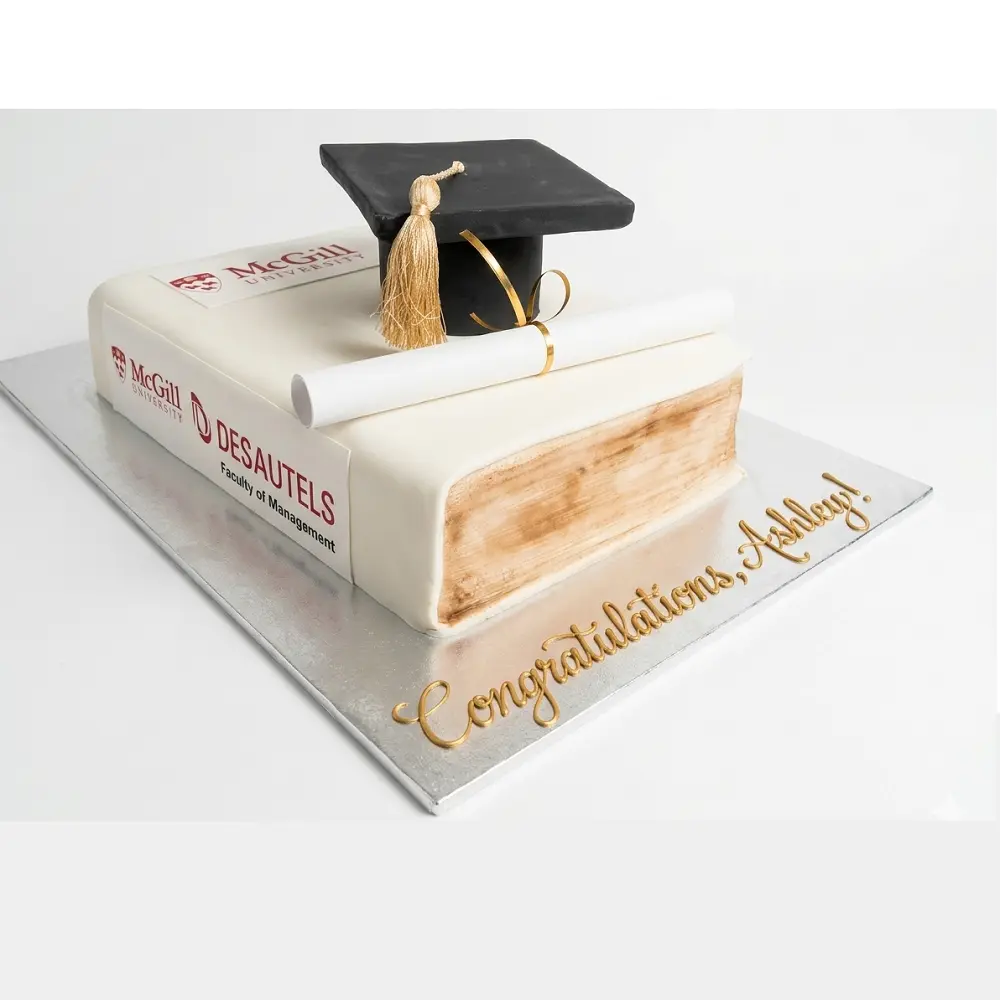 Custom University Book Shaped Graduation Cake