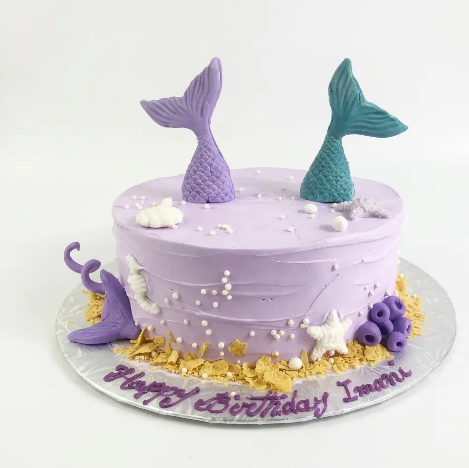 Mermaid Tail Under the Sea Birthday Cake