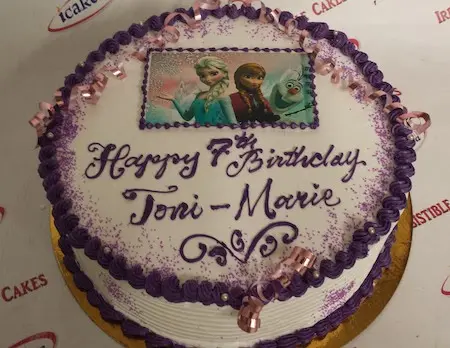 Frozen Photo Regular Buttercream Cake For Kids/Girl