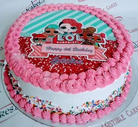 LOL Surprise Edible Picture Photo, Buttercream Birthday Cake For Kids/Girl