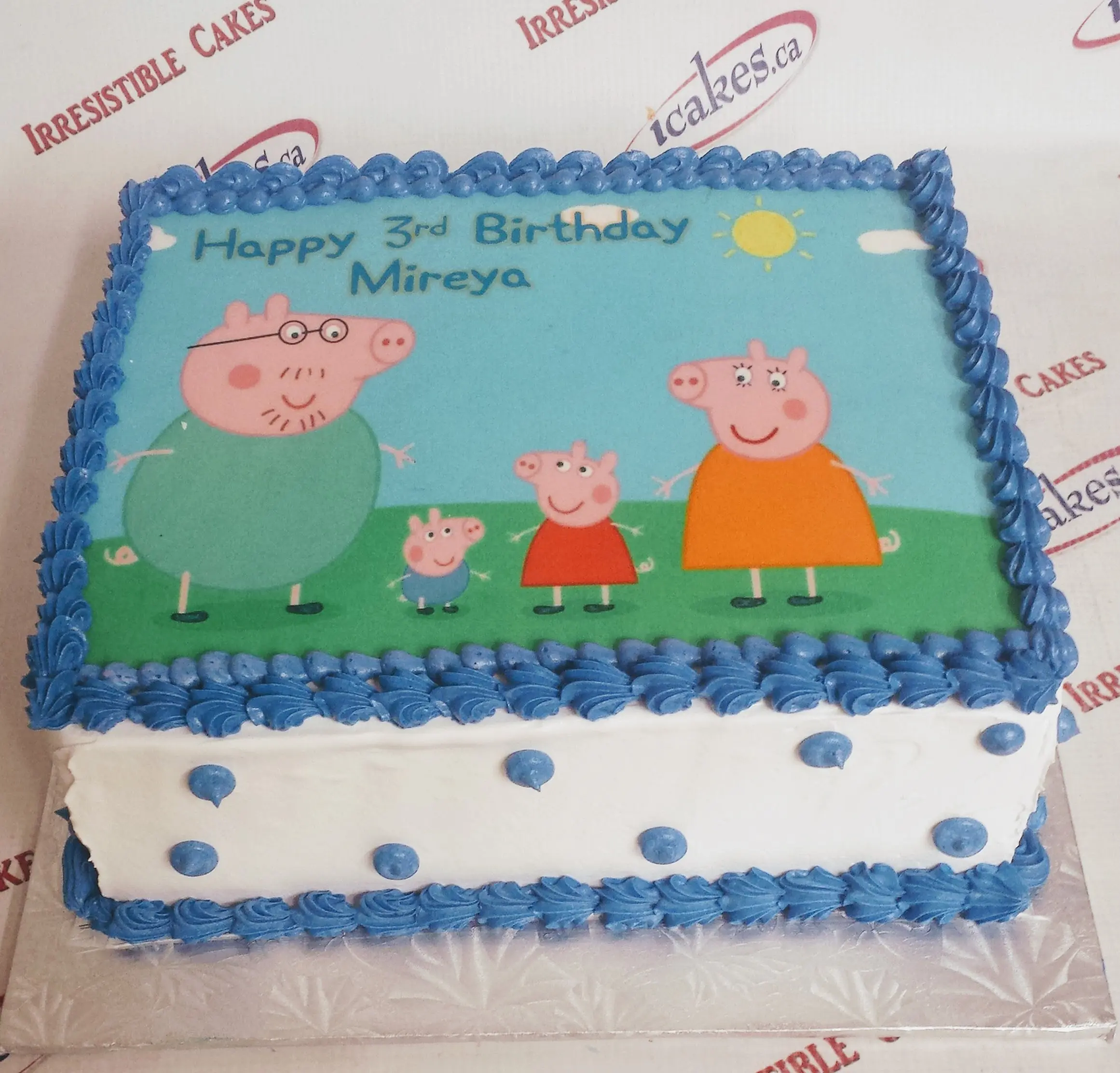Peppa Pig Full Picture Photo Boy And Girl BirthdayCake
