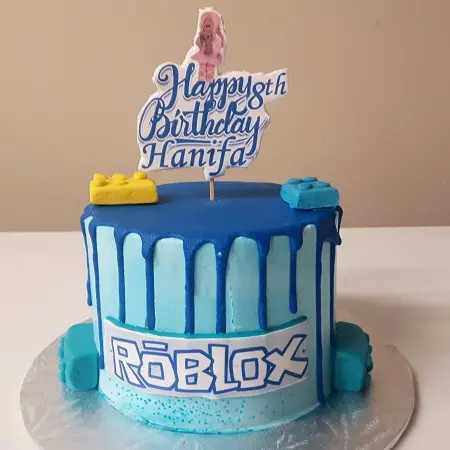 Roblox High Boy Or Girl Dripping Birthday Cake With Cake Topper