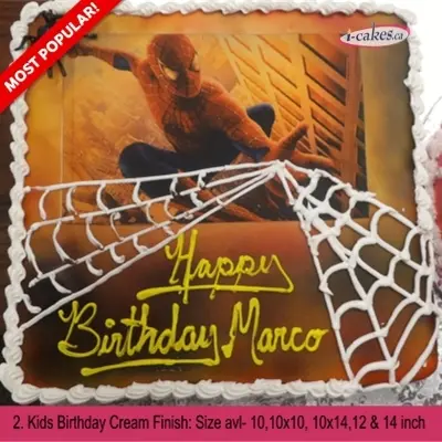 Spiderman Theme Kids Boy Birthday Slab Buttercream Cake