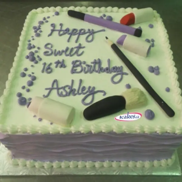 Makeup Buttercream Sweet Sixteen Cake