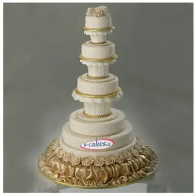 Cleopatra, 7 Tier, Edible Flowers, Big Exclusive Fondant Wedding Cake