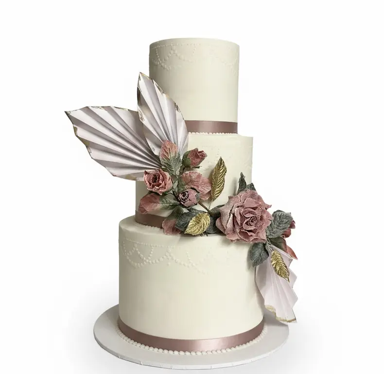 Modern tall skinny wedding cake