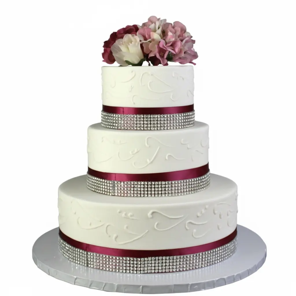 Simply Fondant Affordable Silk Roses Wedding Cake
