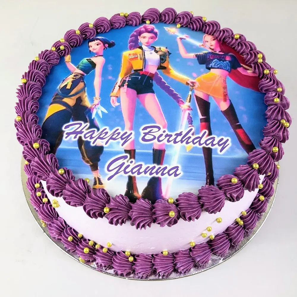 K-Pop Demon Hunters photo birthday cake