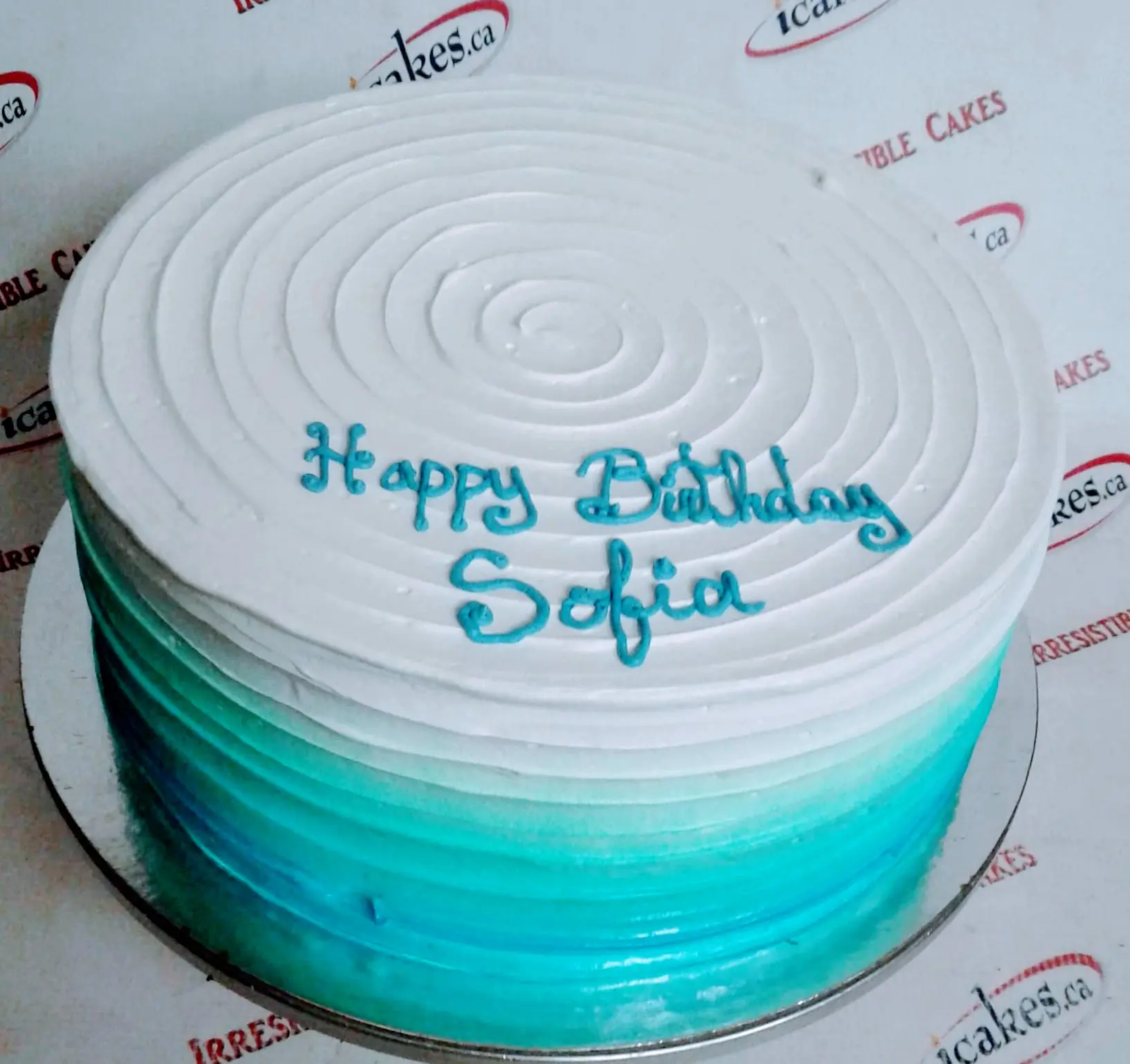 Rustic Nature, Ombre Regular Buttercream Birthday Cake For Woman/Man/Girl/Boy