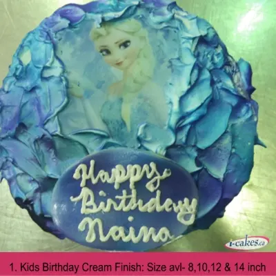 Frozen Photo Snowflakes Buttercream Cake For Kids
