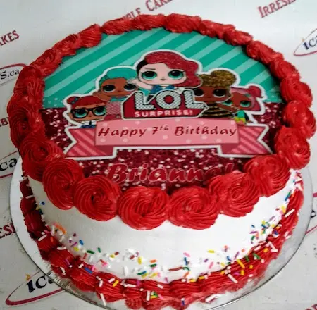 LOL Surprise Edible Picture Photo, Buttercream Birthday Cake For Kids/Girl