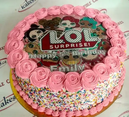 LOL Surprise Edible Picture Photo, Buttercream Birthday Cake For Kids/Girl