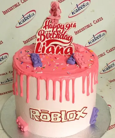 Roblox High Boy Or Girl Dripping Birthday Cake With Cake Topper