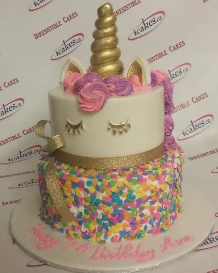 Unicorn 2 Tier Birthday Cake For Kids/Girl
