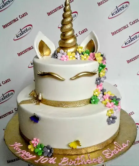 Unicorn 2 Tier Birthday Cake For Kids/Girl