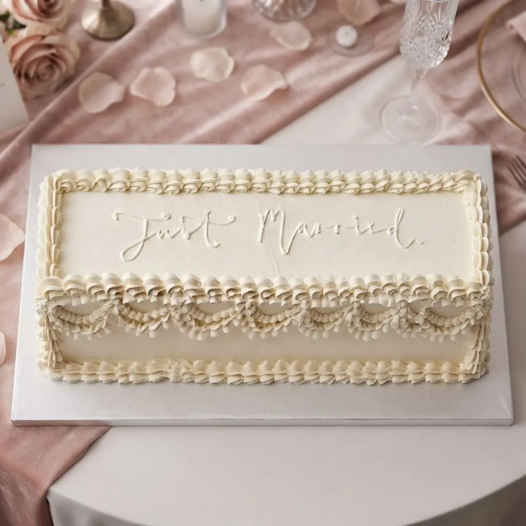 Vintage Piped Table Runner Sheet Wedding Cake