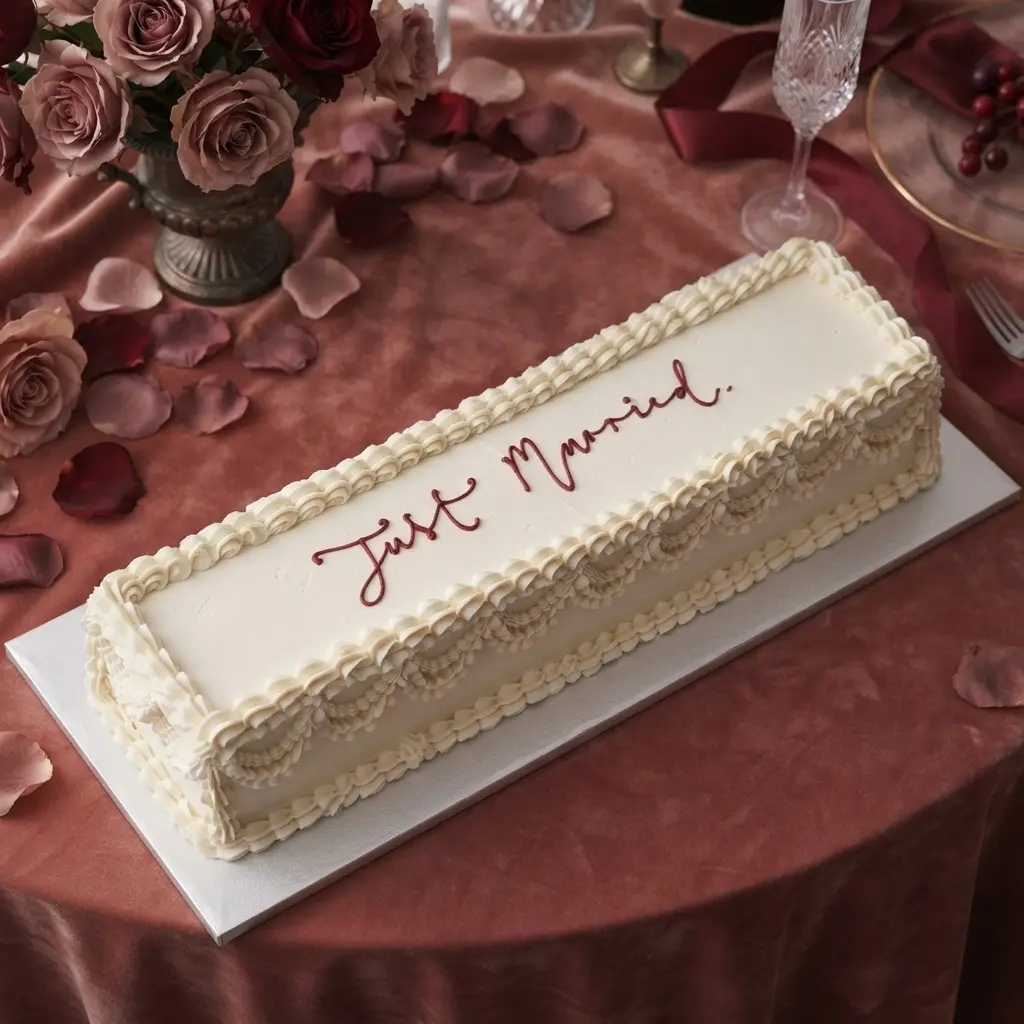 Vintage Piped Table Runner Sheet Wedding Cake