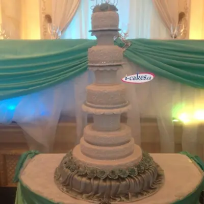 Cleopatra, 7 Tier, Edible Flowers, Big Exclusive Fondant Wedding Cake