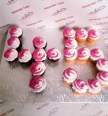 Numbers Bicolor/Mono Color Birthday/Anniversary Party Cupcakes