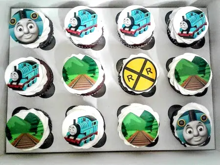 Kids Theme Paw Patrol, Spiderman, Super Heros, Thomas The Train Photo Cupcakes