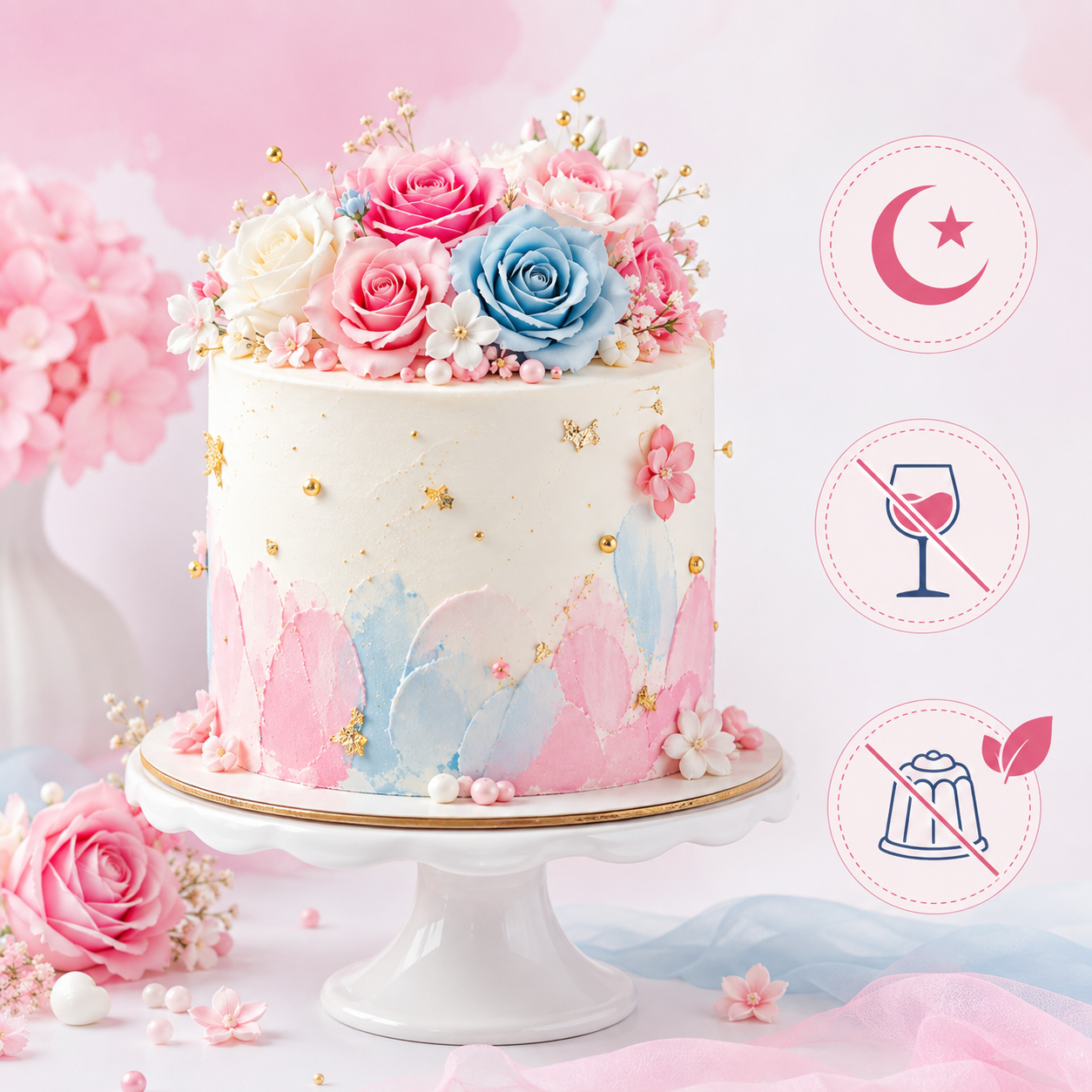 Halal certified celebration cake GTA